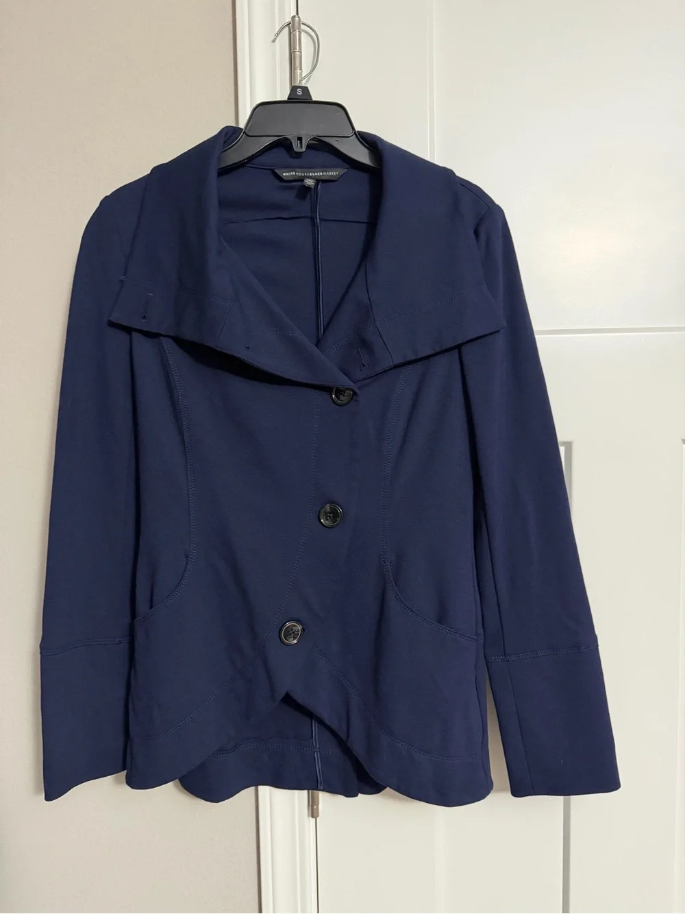 White House Black Market Navy Three-Button Blazer Jacket